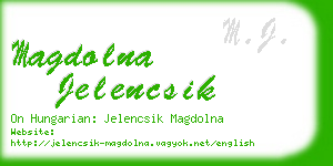 magdolna jelencsik business card